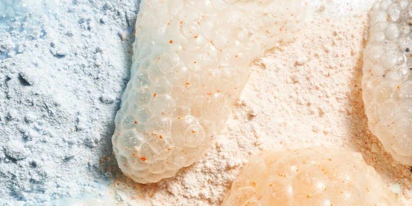 Close-up of bubbly Glo2 Oxfoliation treatment texture